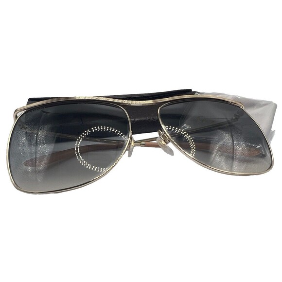 NEW Gucci Women\'s 63mm Square Sunglasses Gold Gray Oversized Designer Aviator main image 7